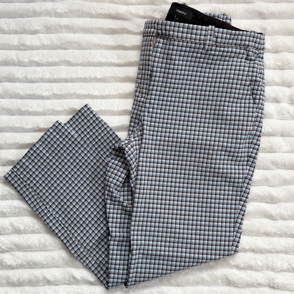Theory Women’s Ankle Lenth Checkered Work Pants - Picture 1 of 7